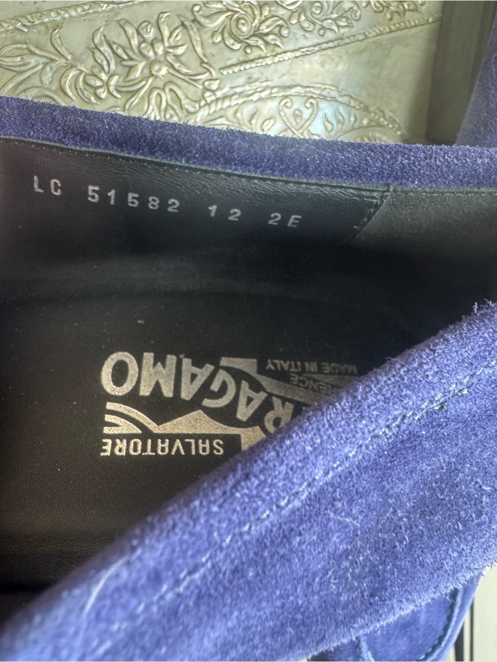 Salvatore Ferragamo Navy Suede Gancini Bit Loafers 12 2E - Picture 12 of 15